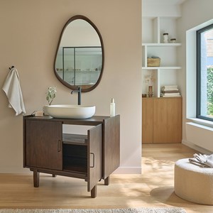 Meuble de salle de bain bois de mindi