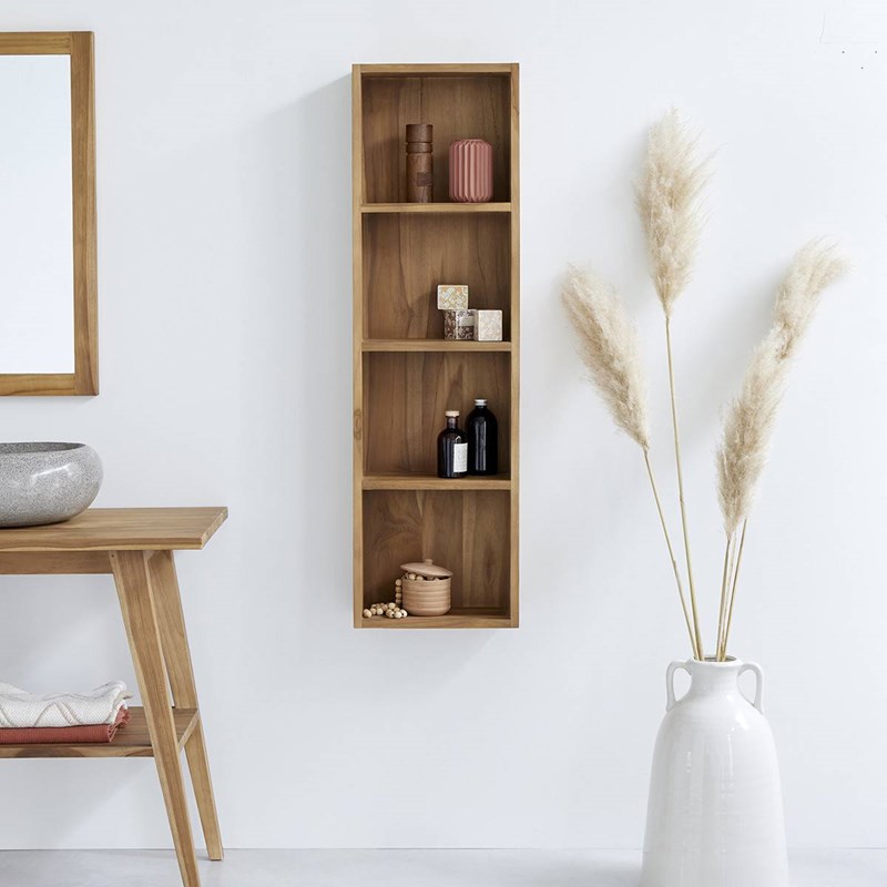 Colonne en bois de teck suspendue