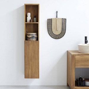 Colonne en bois de teck suspendue