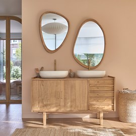 Meuble de salle de bain en mindi