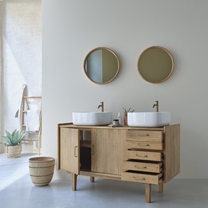 Meuble de salle de bain en mindi