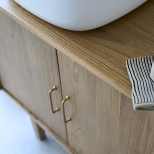 Meuble de salle de bain en mindi