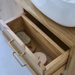 Meuble de salle de bain en mindi