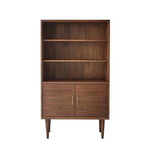 Bibliothèque mindi massif finition noyer