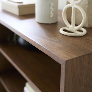 Bibliothèque mindi massif finition noyer