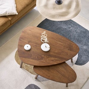 Lot de tables basses en mindi massif
