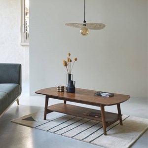 Table basse mindi massif finition noyer