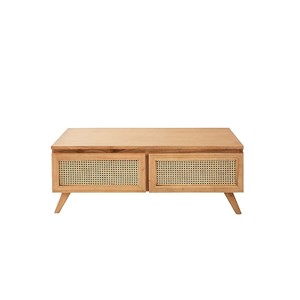 Table basse en mindi massif et cannage