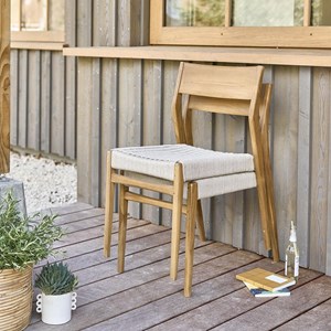 2 chaises de jardin en teck et corde