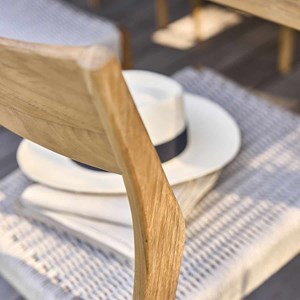 2 chaises de jardin en teck et corde