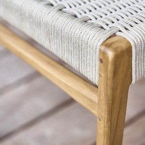 2 chaises de jardin en teck et corde