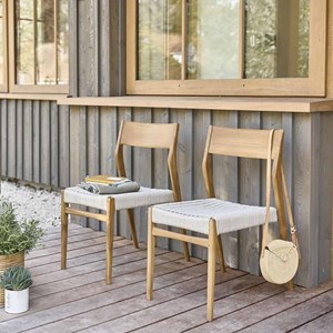 2 chaises de jardin en teck et corde