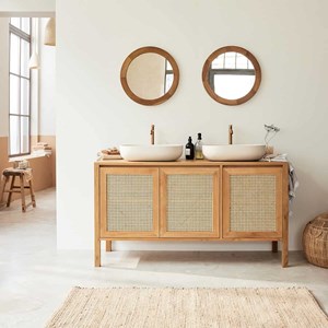 Meuble de salle de bain teck massif 145