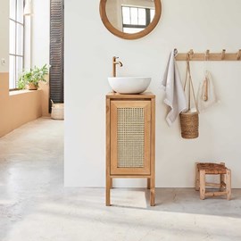 Lave main teck massif et cannage 35 cm