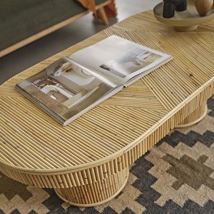 Table basse en rotin