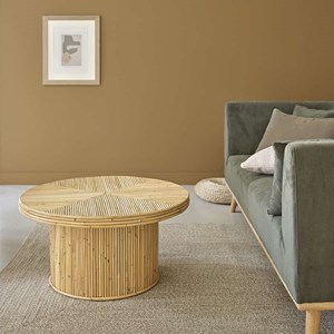 Table basse ronde en rotin
