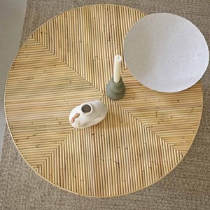 Table basse ronde en rotin