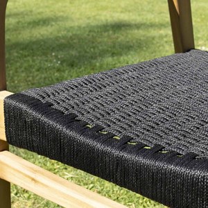 Salon jardin carré en teck et cordage 8p