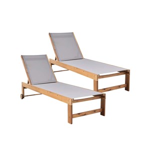 2 bains de soleil acacia fsc textilène