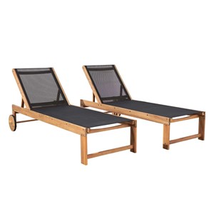 2 bains de soleil acacia fsc textilène