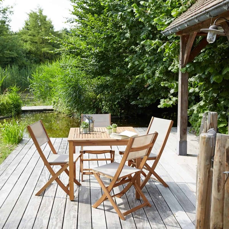 Salon de jardin 4p en bois d'acacia