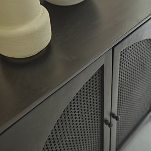 Buffet manguier et cannage noir