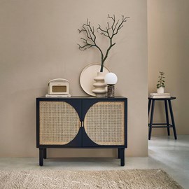 Buffet en manguier massif et cannage