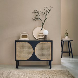 Buffet en manguier massif et cannage