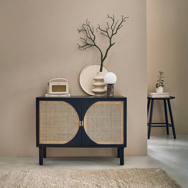 Buffet en manguier massif et cannage