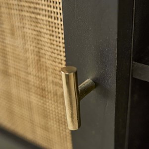 Meuble tv manguier massif et cannage