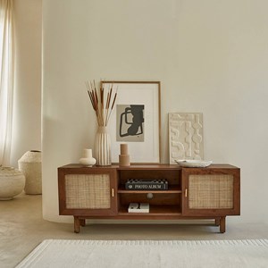Meuble tv manguier finition noyer 140