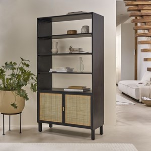 Bibliothèque en manguier massif noire