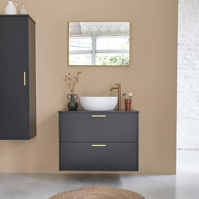 Berah Getah - Meuble salle de bain 2 tiroirs 80