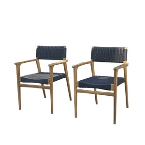 2 fauteuils de jardin en teck et cordage