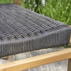 2 fauteuils de jardin en teck et cordage