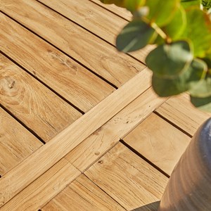 Table de jardin teck recyclé extensible