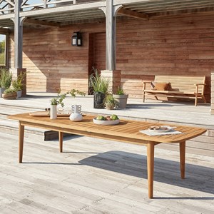 Table jardin extensible teck recyclé 12p