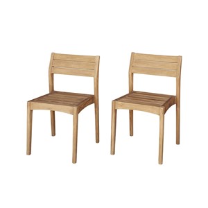 Lot de 2 chaises en teck recyclé