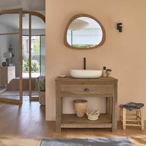 Meuble de salle de bain en teck recyclé