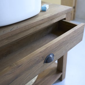 Meuble de salle de bain en teck recyclé