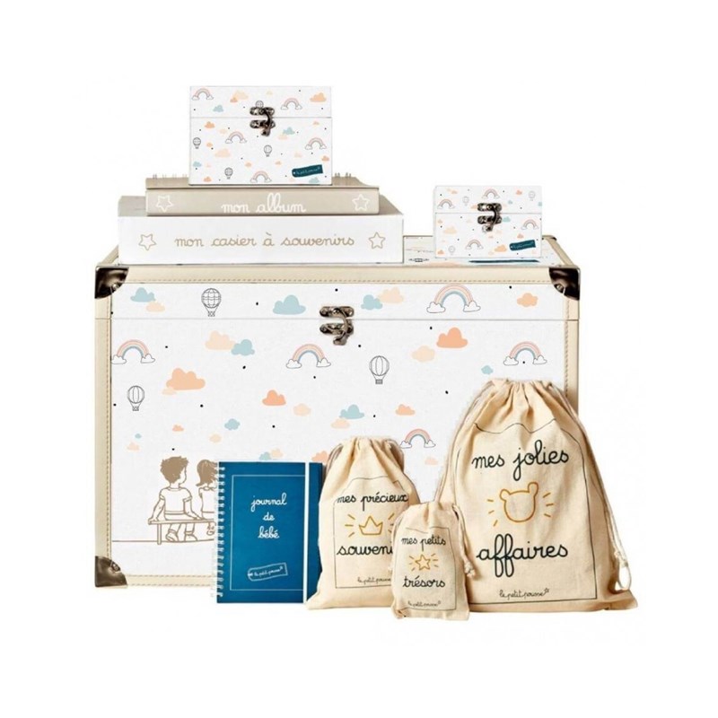 Le Petit Pousse - Coffret de naissance nuages arc en ciel