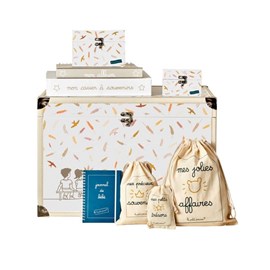 Coffret de naissance blés oiseaux- jaune