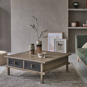 Table basse en pin massif recyclé