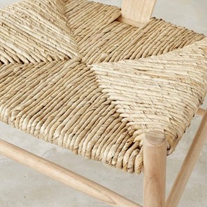 2 chaises en mindi massif assise tisssée