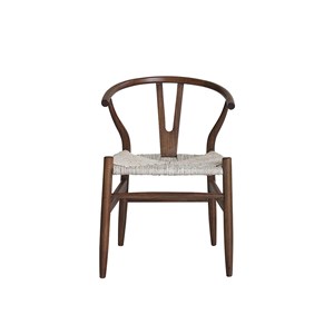 Chaise en mindi massif finition noyer