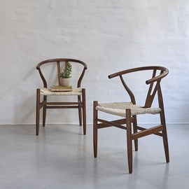 2 chaises mindi massif finition noyer