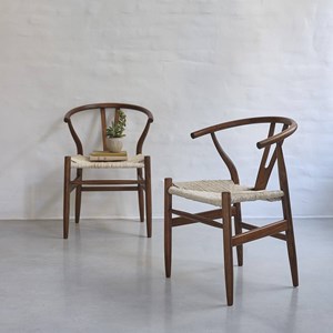 2 chaises mindi massif finition noyer