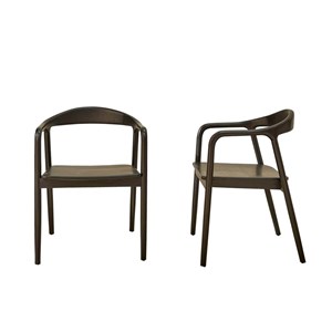 Lot de 2 chaises en teck massif noire
