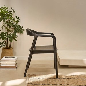 Lot de 2 chaises en teck massif noire