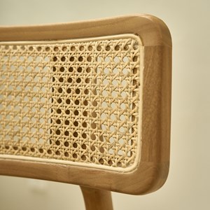 Chaise en teck massif et cannage